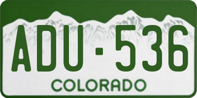 CO license plate ADU536