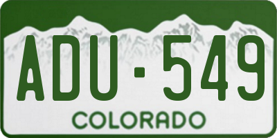 CO license plate ADU549