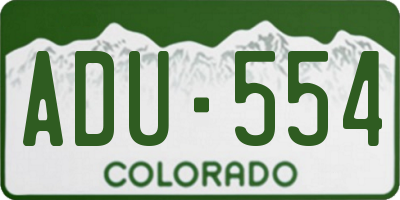 CO license plate ADU554