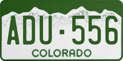 CO license plate ADU556