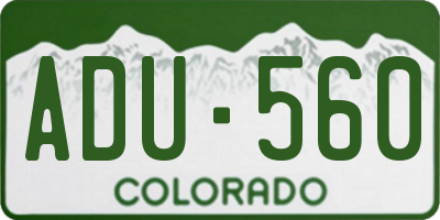 CO license plate ADU560