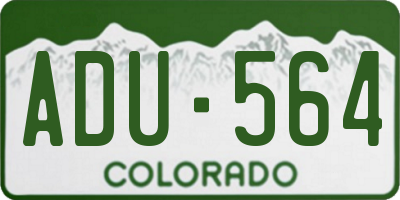 CO license plate ADU564