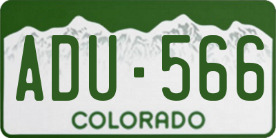 CO license plate ADU566