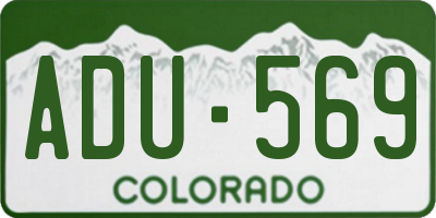 CO license plate ADU569