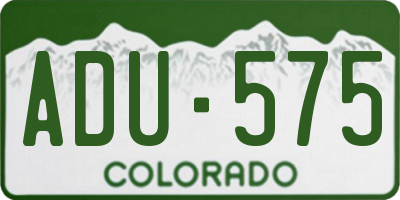 CO license plate ADU575