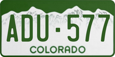 CO license plate ADU577