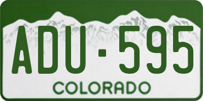 CO license plate ADU595