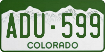 CO license plate ADU599