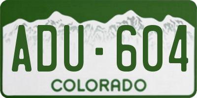 CO license plate ADU604