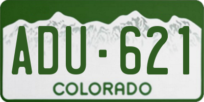 CO license plate ADU621