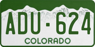 CO license plate ADU624