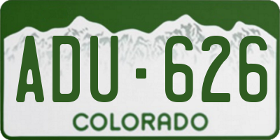 CO license plate ADU626