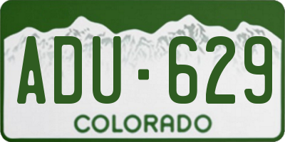 CO license plate ADU629