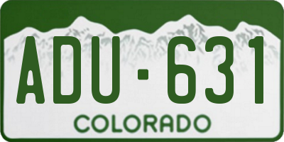 CO license plate ADU631