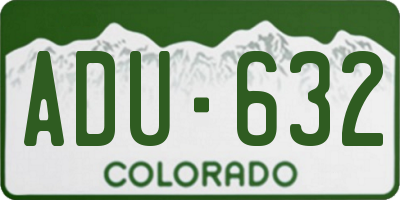 CO license plate ADU632