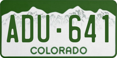 CO license plate ADU641