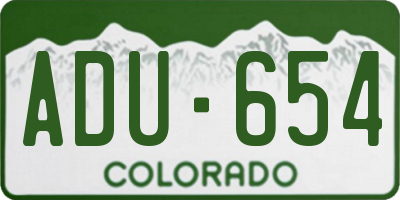 CO license plate ADU654