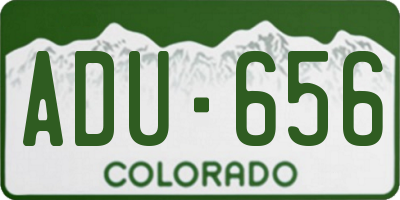 CO license plate ADU656