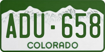 CO license plate ADU658