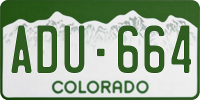 CO license plate ADU664