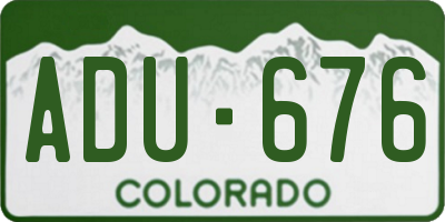 CO license plate ADU676