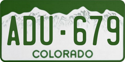 CO license plate ADU679