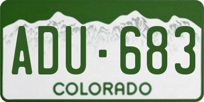 CO license plate ADU683
