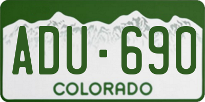 CO license plate ADU690