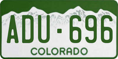 CO license plate ADU696