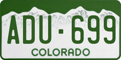 CO license plate ADU699