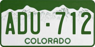 CO license plate ADU712
