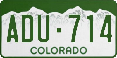 CO license plate ADU714