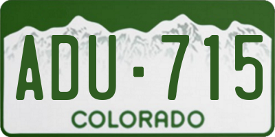CO license plate ADU715