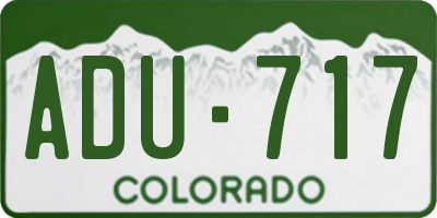 CO license plate ADU717