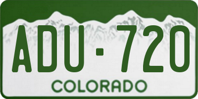 CO license plate ADU720