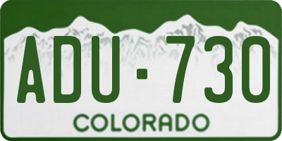 CO license plate ADU730