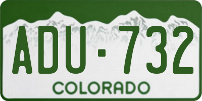 CO license plate ADU732