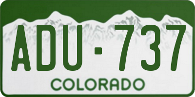 CO license plate ADU737