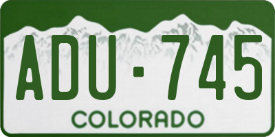 CO license plate ADU745