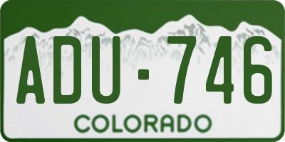 CO license plate ADU746