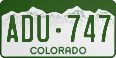 CO license plate ADU747