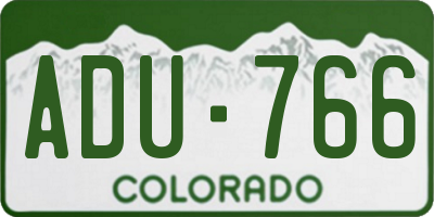 CO license plate ADU766