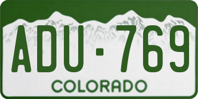 CO license plate ADU769