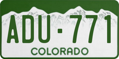 CO license plate ADU771