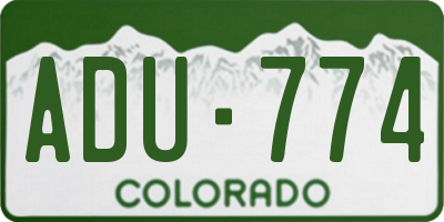 CO license plate ADU774
