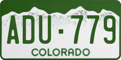 CO license plate ADU779