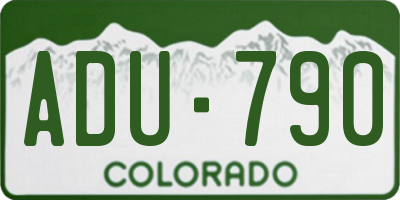 CO license plate ADU790