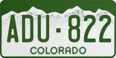 CO license plate ADU822