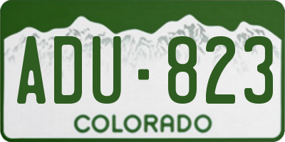 CO license plate ADU823