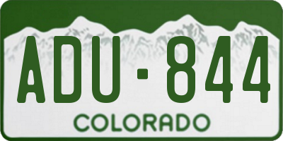 CO license plate ADU844